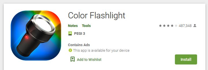 اپلیکیشن colorflashlight